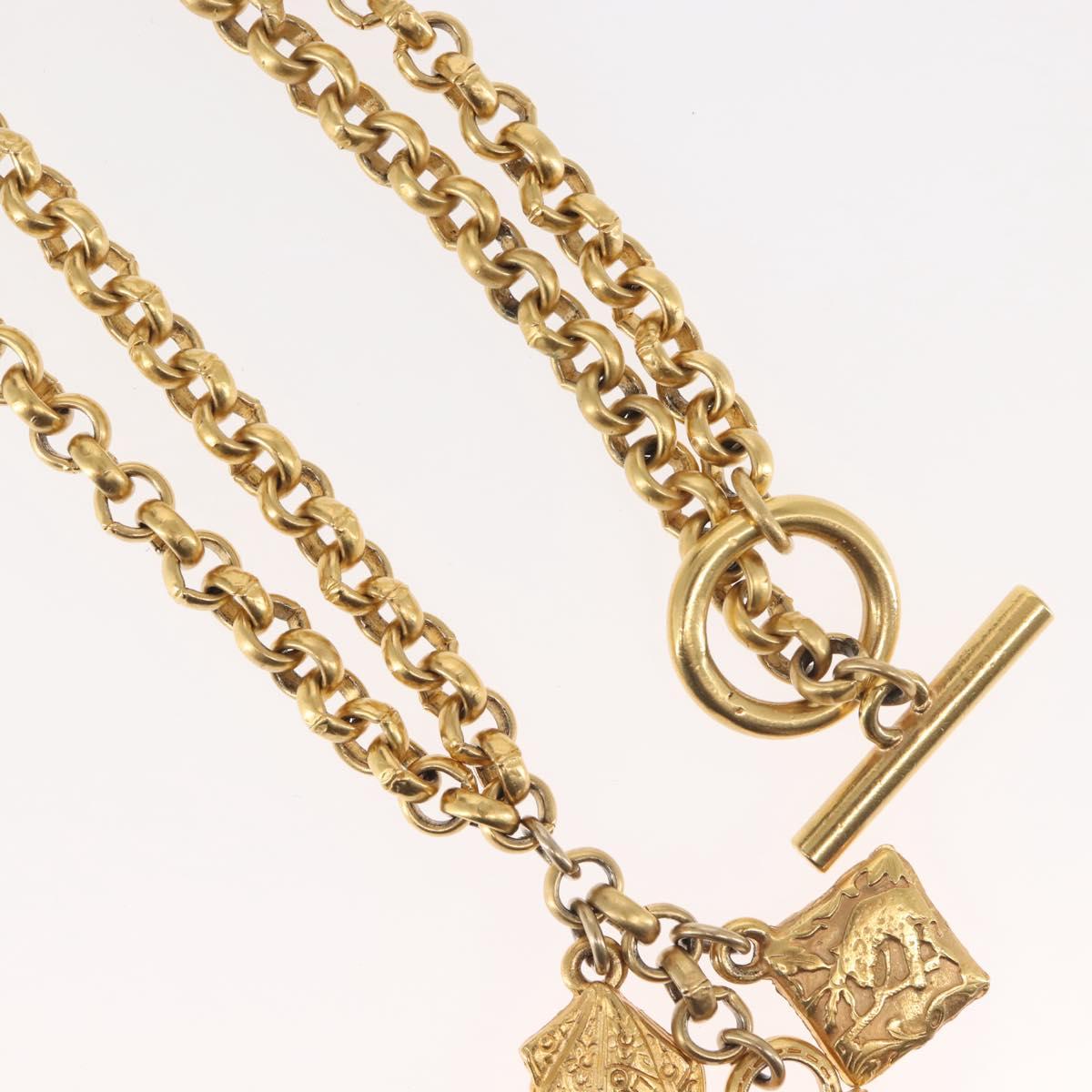 Salvatore Ferragamo Necklace Metal Gold Auth BA5679