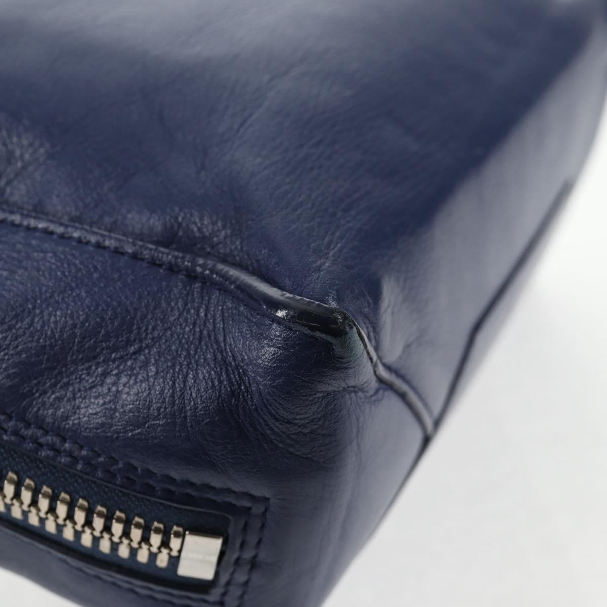 BALENCIAGA Paper Mini Hand Bag Leather 2way Blue Silver 357333 Auth BA5681V