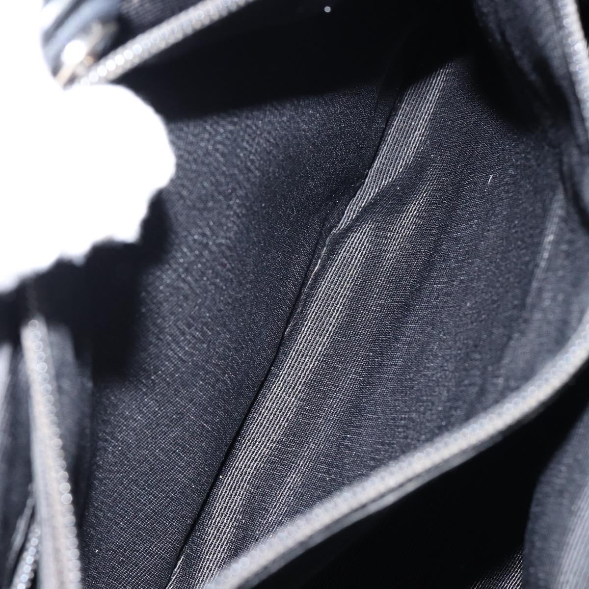 Salvatore Ferragamo Vala Hand Bag Leather Black Gold Auth BA5683