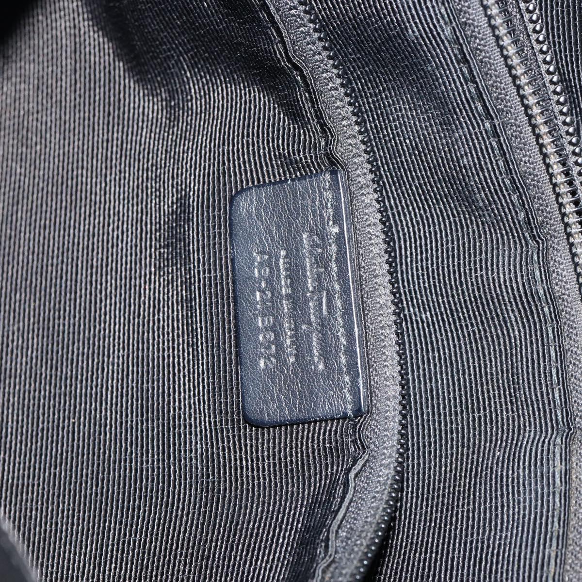 Salvatore Ferragamo Vala Hand Bag Leather Black Gold Auth BA5683