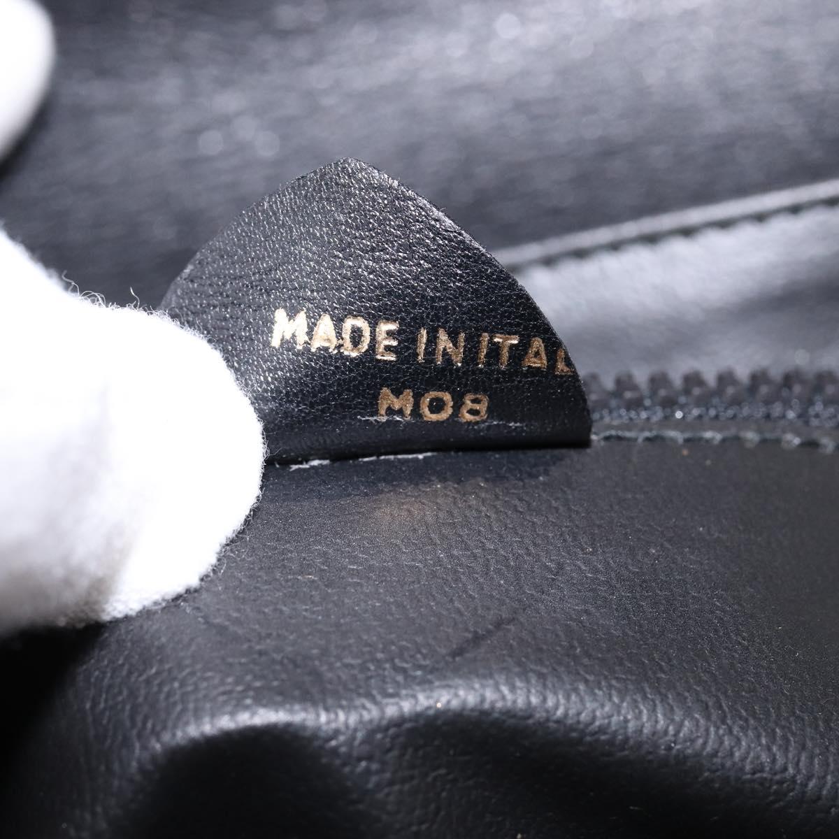 CELINE Shoulder Bag Leather Black Gold Auth BA5688