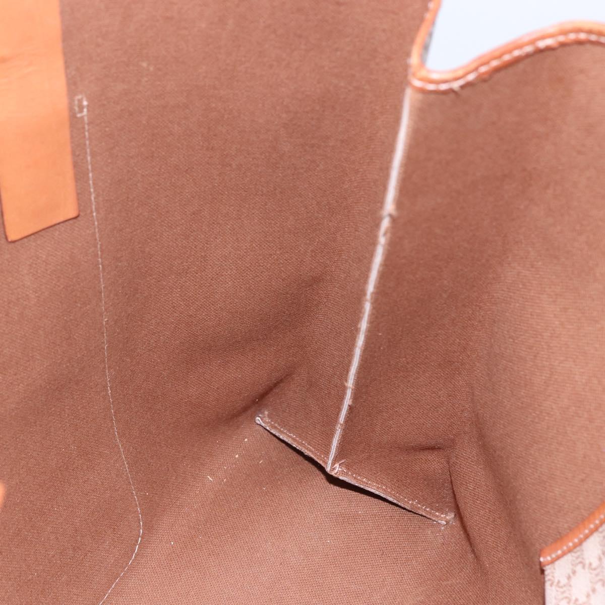 CELINE Macadam Canvas Tote Bag PVC Beige Gold Auth BA5689