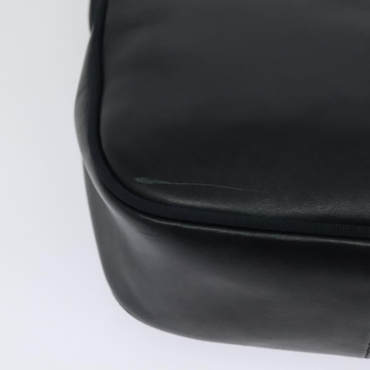 Salvatore Ferragamo Shoulder Bag Leather Navy Gold Auth BA569