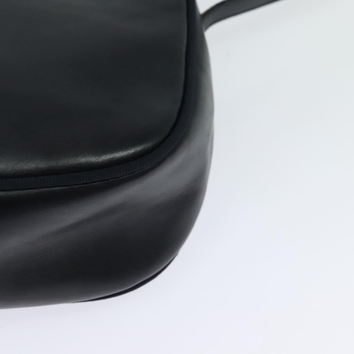 Salvatore Ferragamo Shoulder Bag Leather Navy Gold Auth BA569