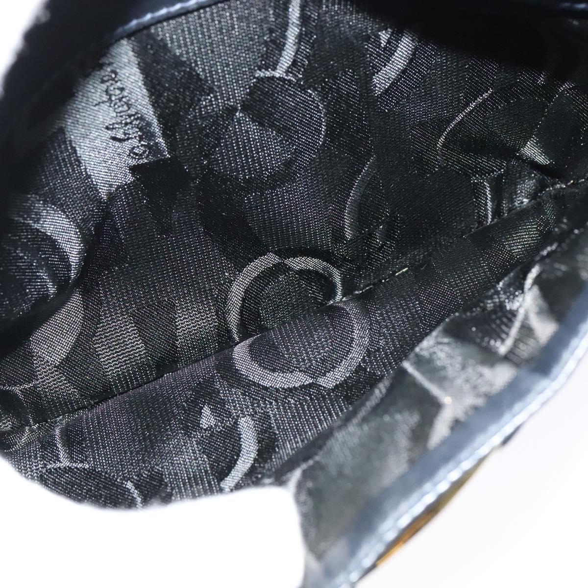 Salvatore Ferragamo Shoulder Bag Leather Navy Gold Auth BA569