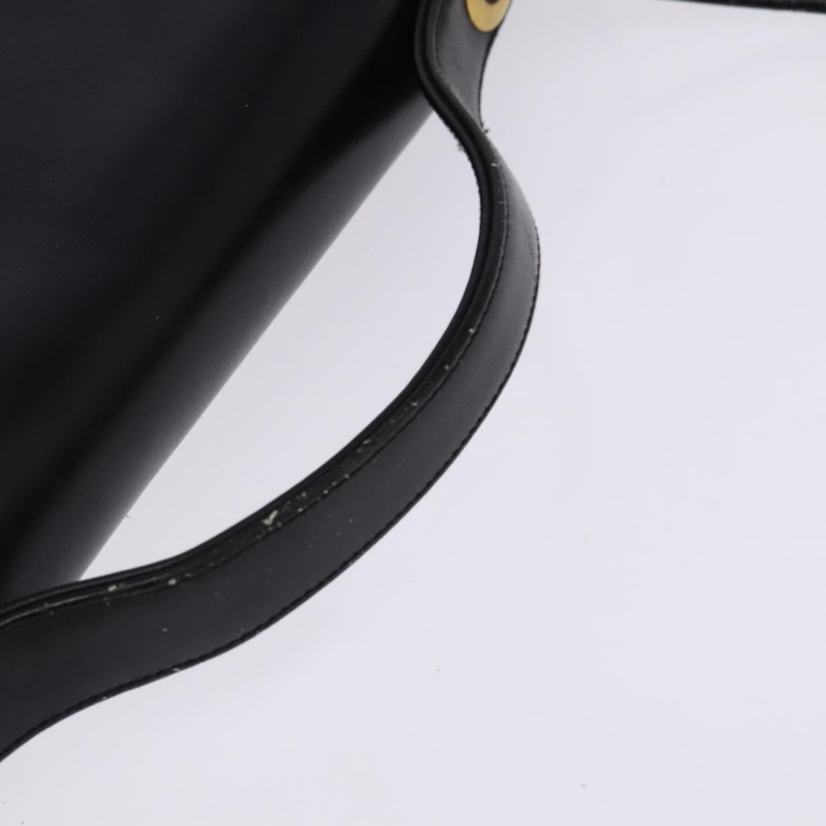 Christian Dior Shoulder Bag Leather Black Gold Auth BA5697