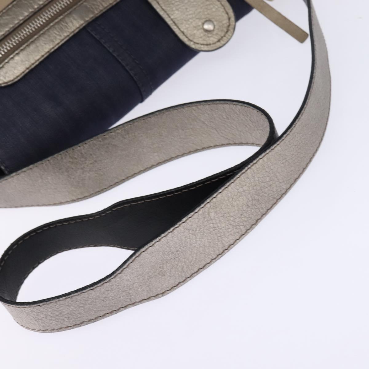 Chloe Shoulder Bag Denim Blue Auth BA5698