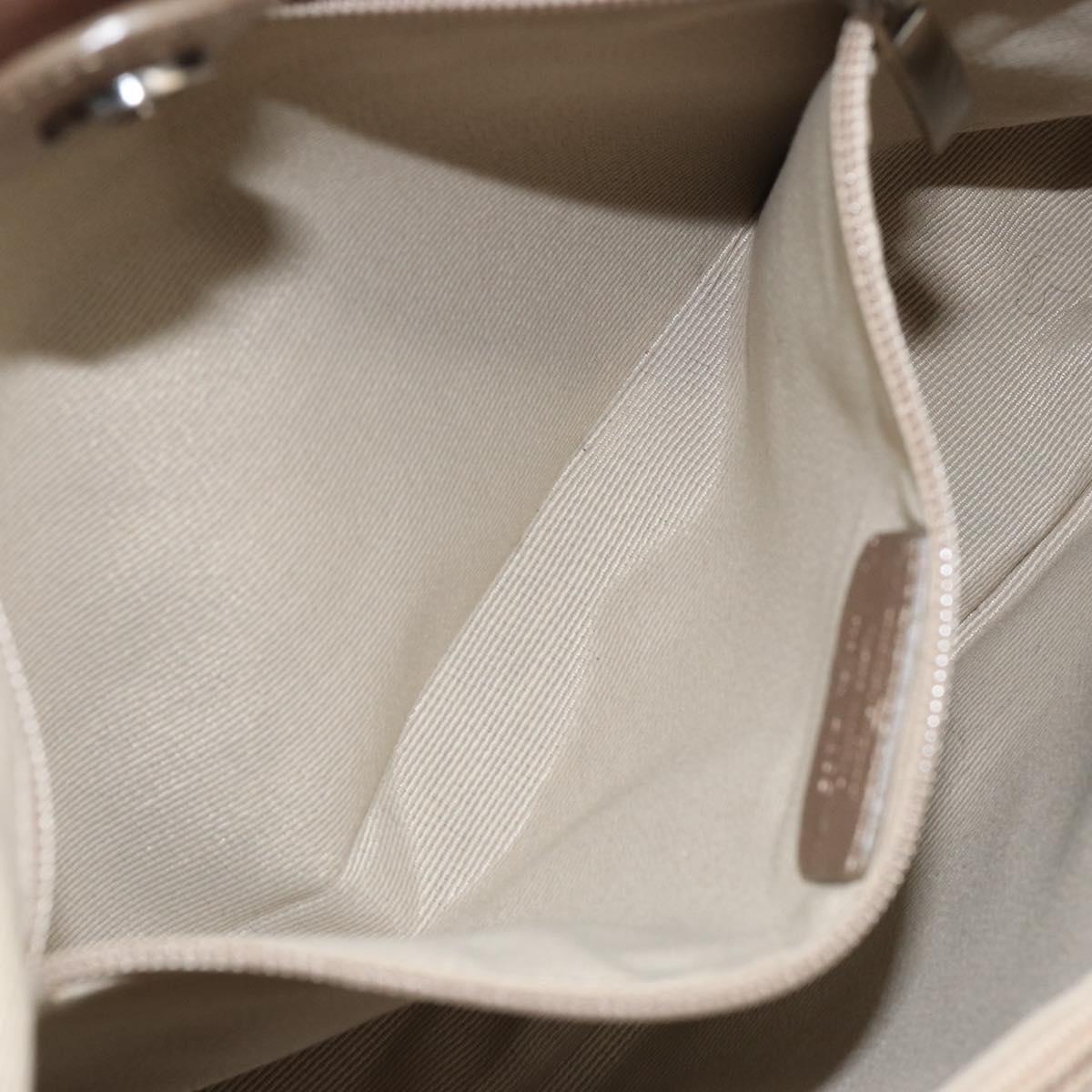 Salvatore Ferragamo Vala Hand Bag Leather Beige Gold Auth BA5699