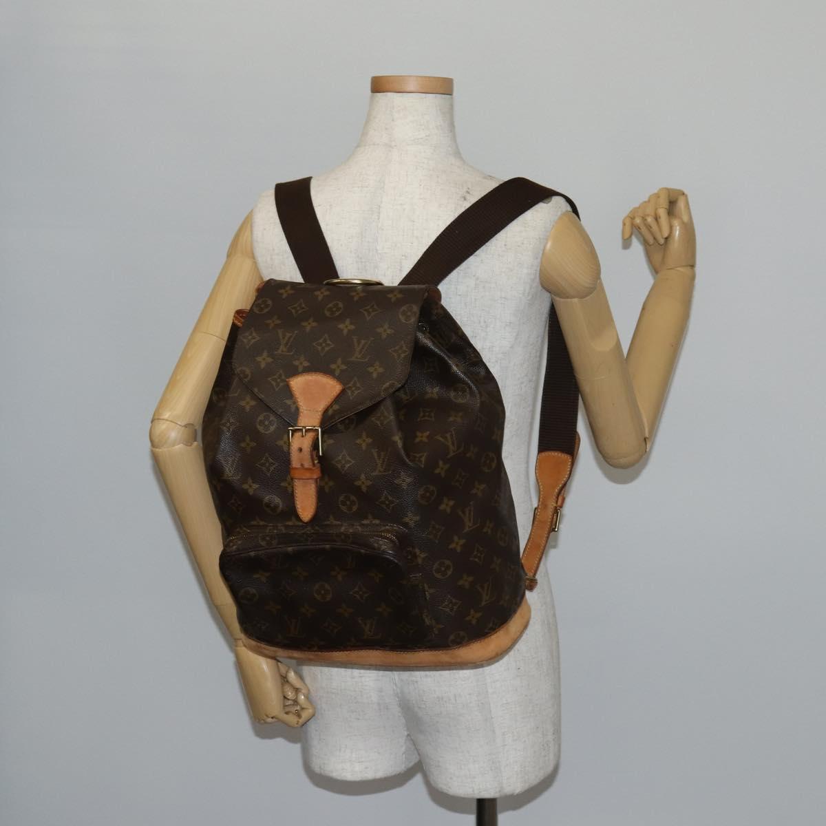 LOUIS VUITTON Monogram Montsouris GM Backpack M51135 LV Auth BA5703