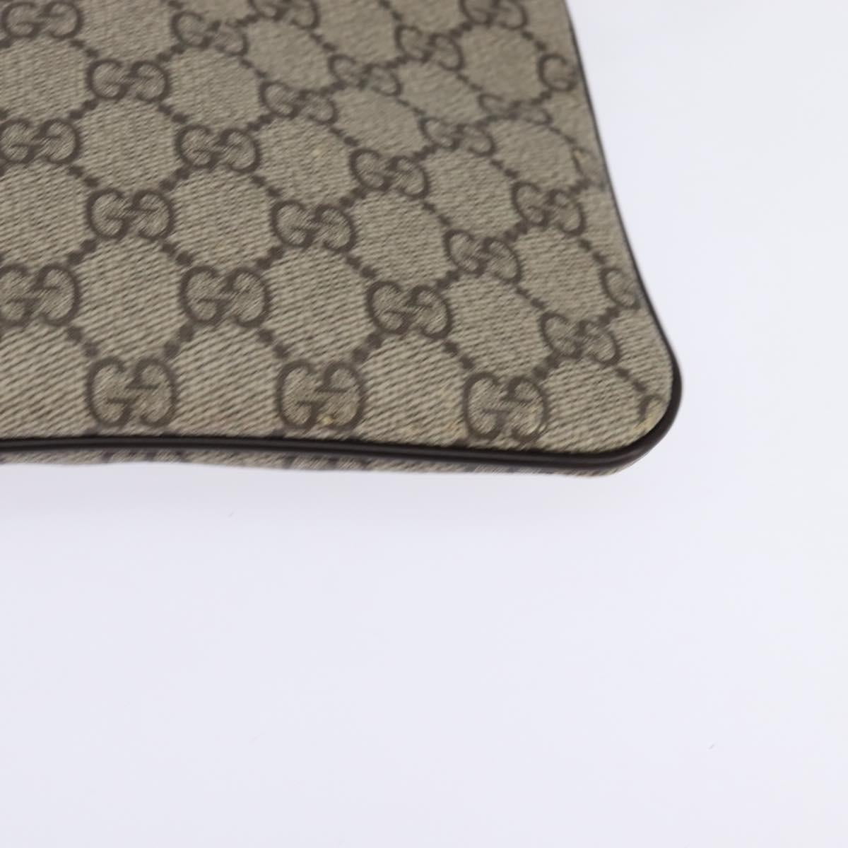 GUCCI GG Supreme Shoulder Bag PVC Beige Gold 201538 Auth BA5706