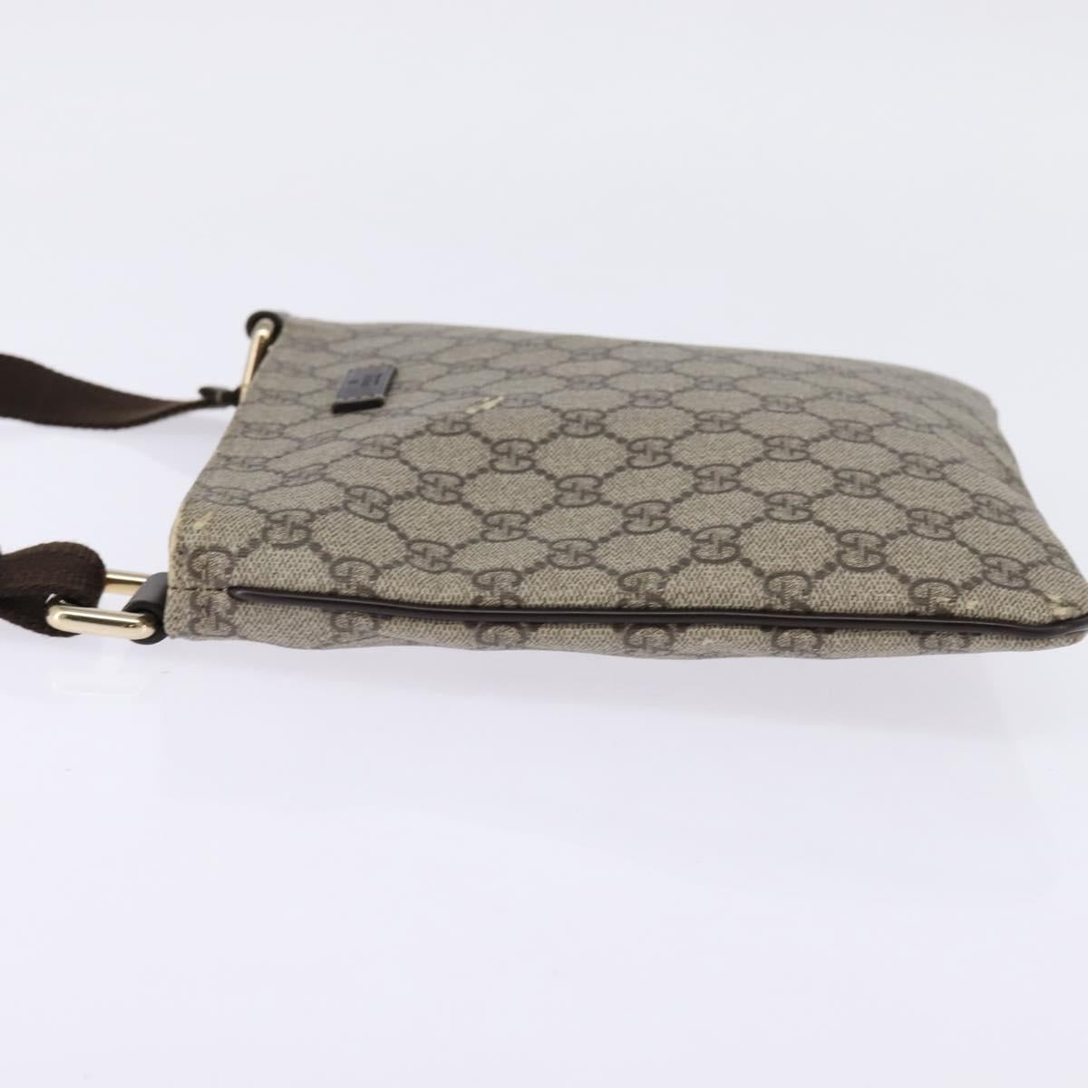 GUCCI GG Supreme Shoulder Bag PVC Beige Gold 201538 Auth BA5706