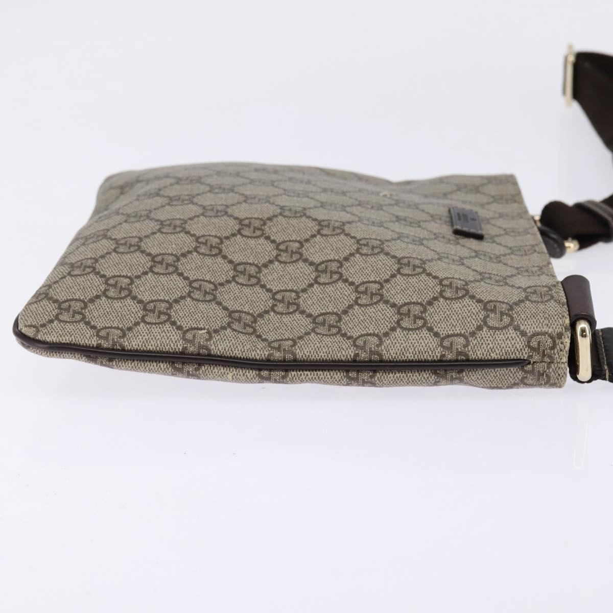 GUCCI GG Supreme Shoulder Bag PVC Beige Gold 201538 Auth BA5706