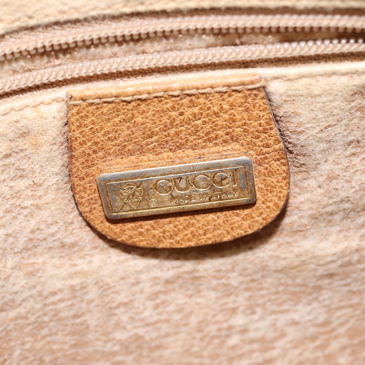 GUCCI Micro GG Supreme Shoulder Bag PVC Beige Gold Auth BA5707