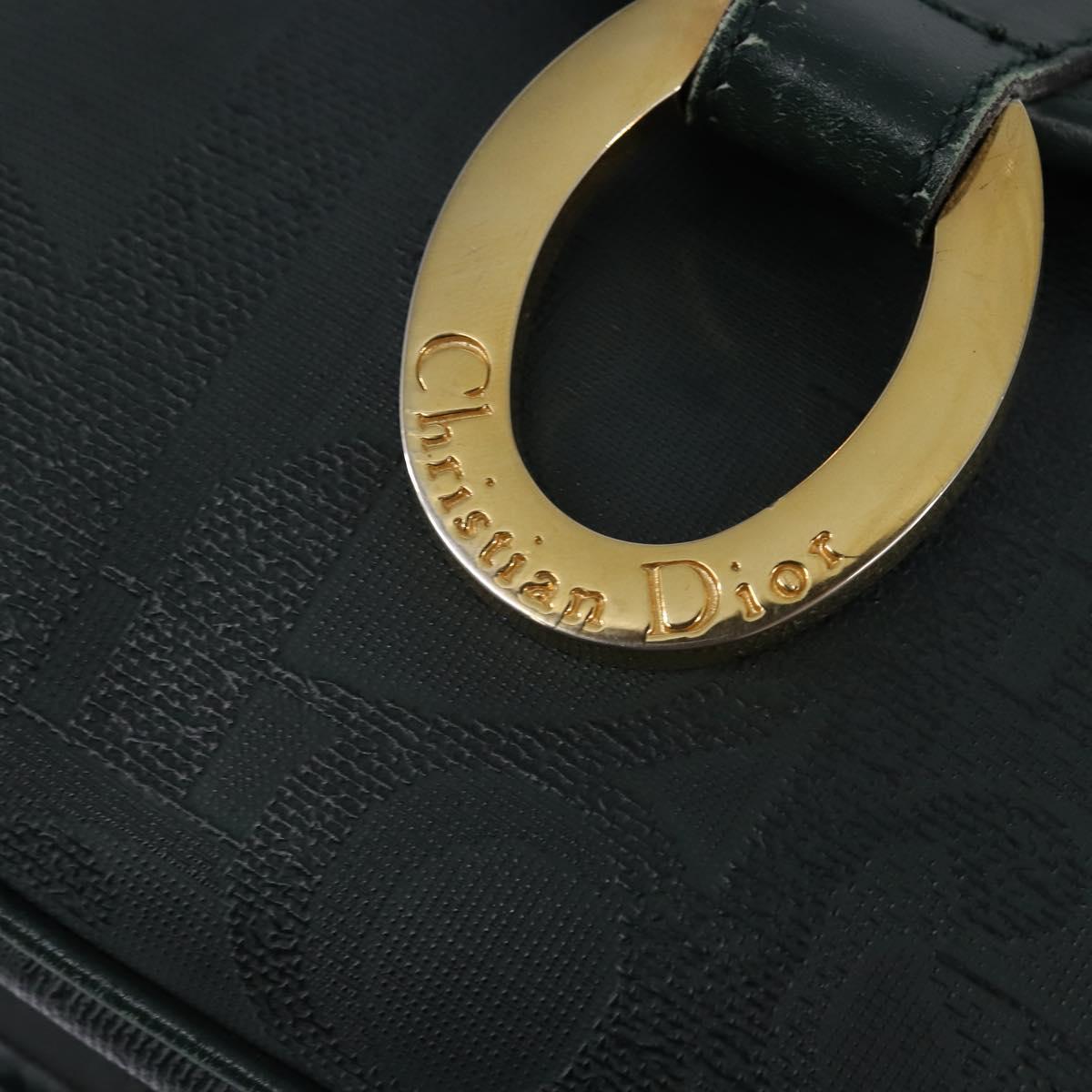 Christian Dior Trotter Canvas Shoulder Bag Green Gold Auth BA5713