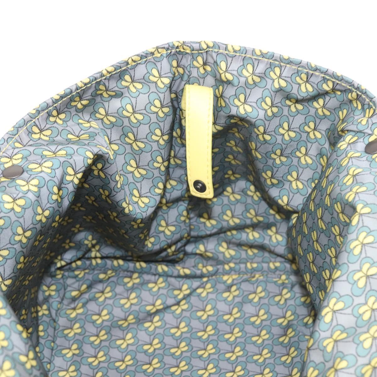 BOTTEGA VENETA INTRECCIATO Reversible Tote Bag Leather Nylon Yellow Auth BA5716