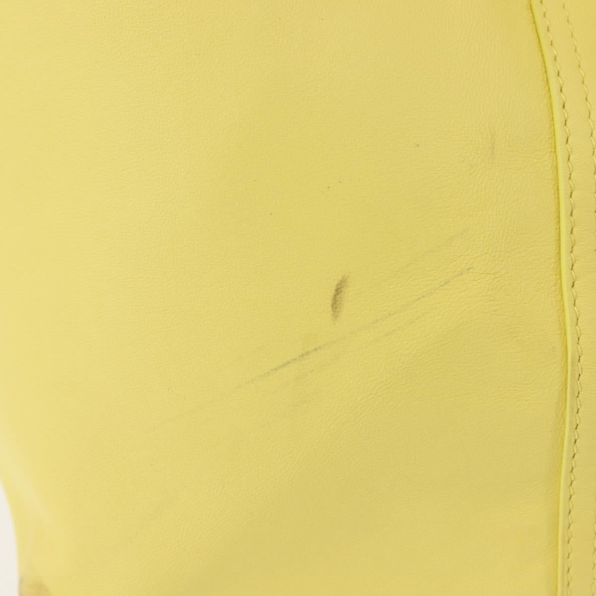 BOTTEGA VENETA INTRECCIATO Reversible Tote Bag Leather Nylon Yellow Auth BA5716