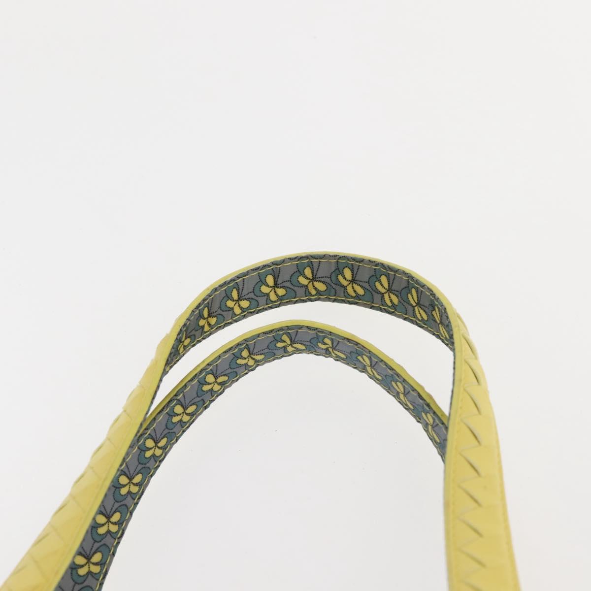 BOTTEGA VENETA INTRECCIATO Reversible Tote Bag Leather Nylon Yellow Auth BA5716