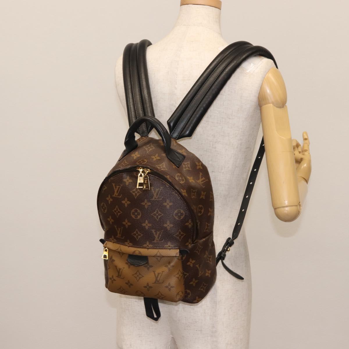 LOUIS VUITTON Monogram Reverse Palm Springs PM Backpack M44870 LV Auth BA5723