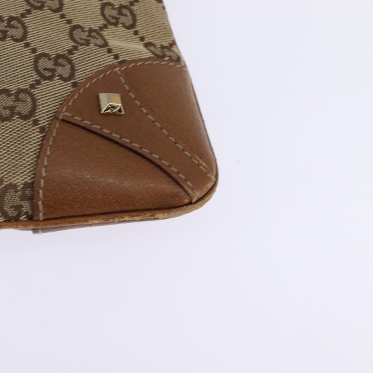 GUCCI GG Canvas Shoulder Bag Beige Gold 120893 Auth BA5739