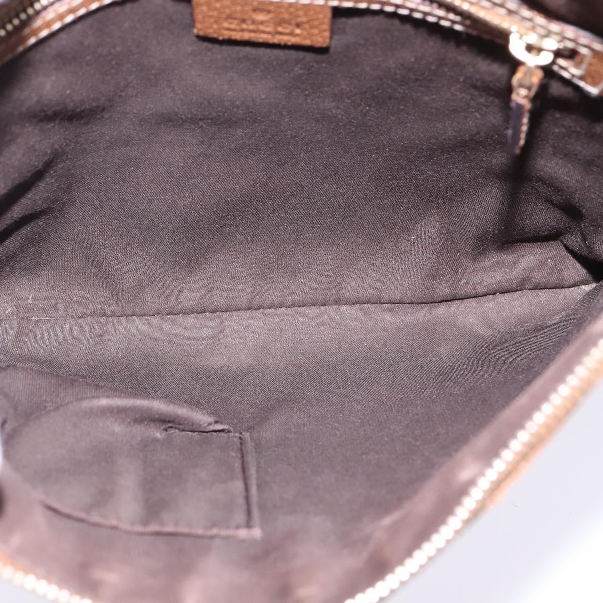 GUCCI GG Canvas Shoulder Bag Beige Gold 120893 Auth BA5739