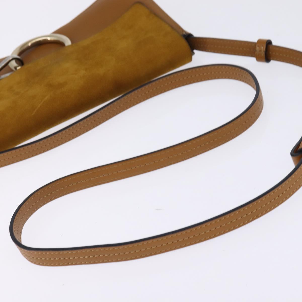 Chloe Fay Shoulder Bag Suede Leather Beige Gold Auth BA5749