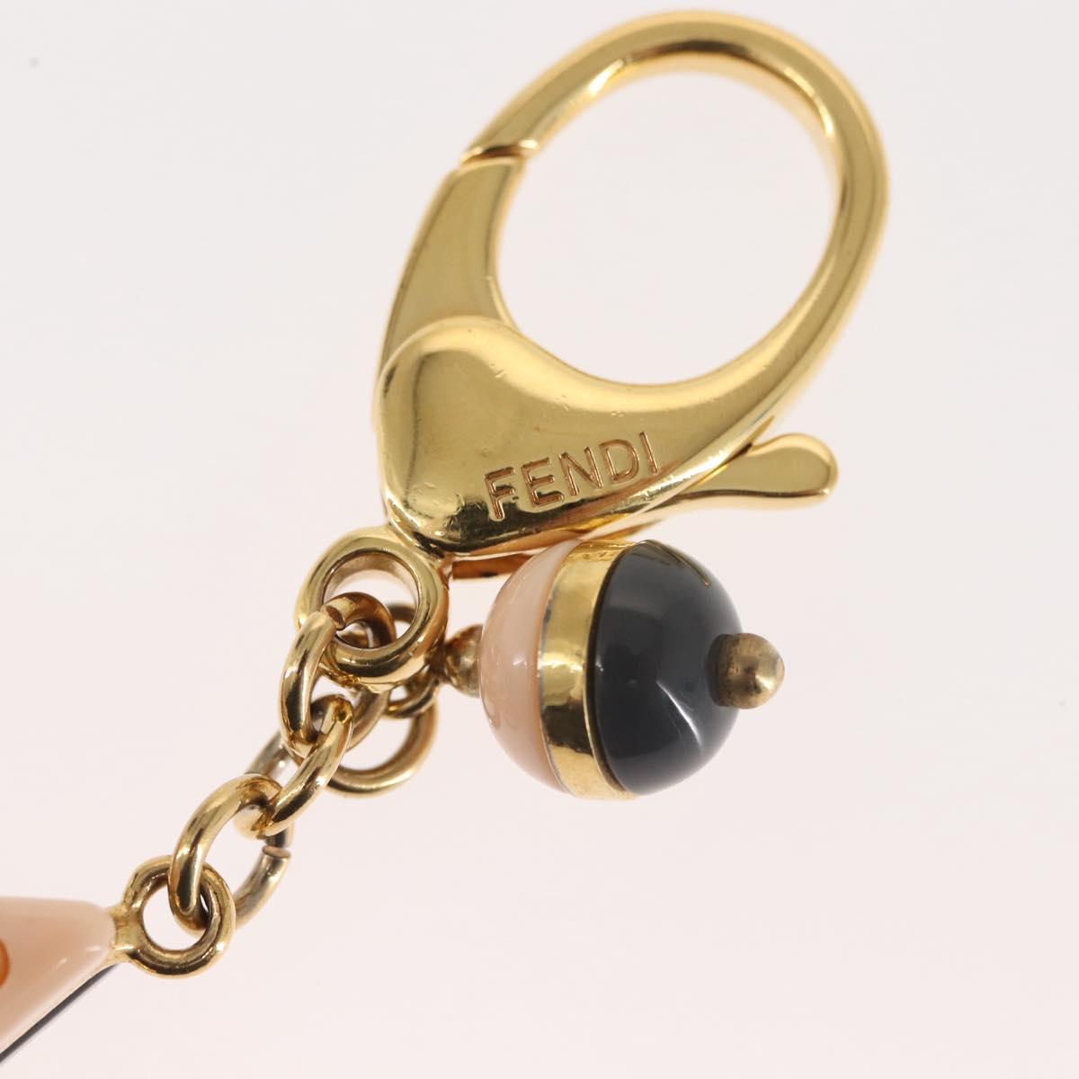 FENDI Star Charm Metal Gold Gray pink Auth BA5755