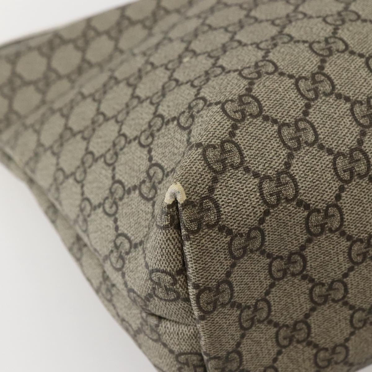 GUCCI GG Supreme Tote Bag PVC Beige Silver 211137 Auth BA5762