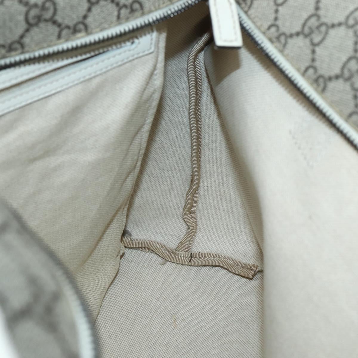 GUCCI GG Supreme Tote Bag PVC Beige Silver 211137 Auth BA5762