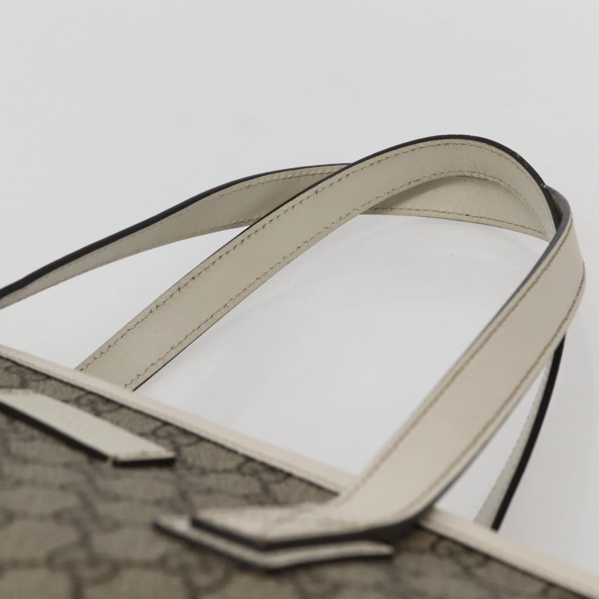 GUCCI GG Supreme Tote Bag PVC Beige Silver 211137 Auth BA5762