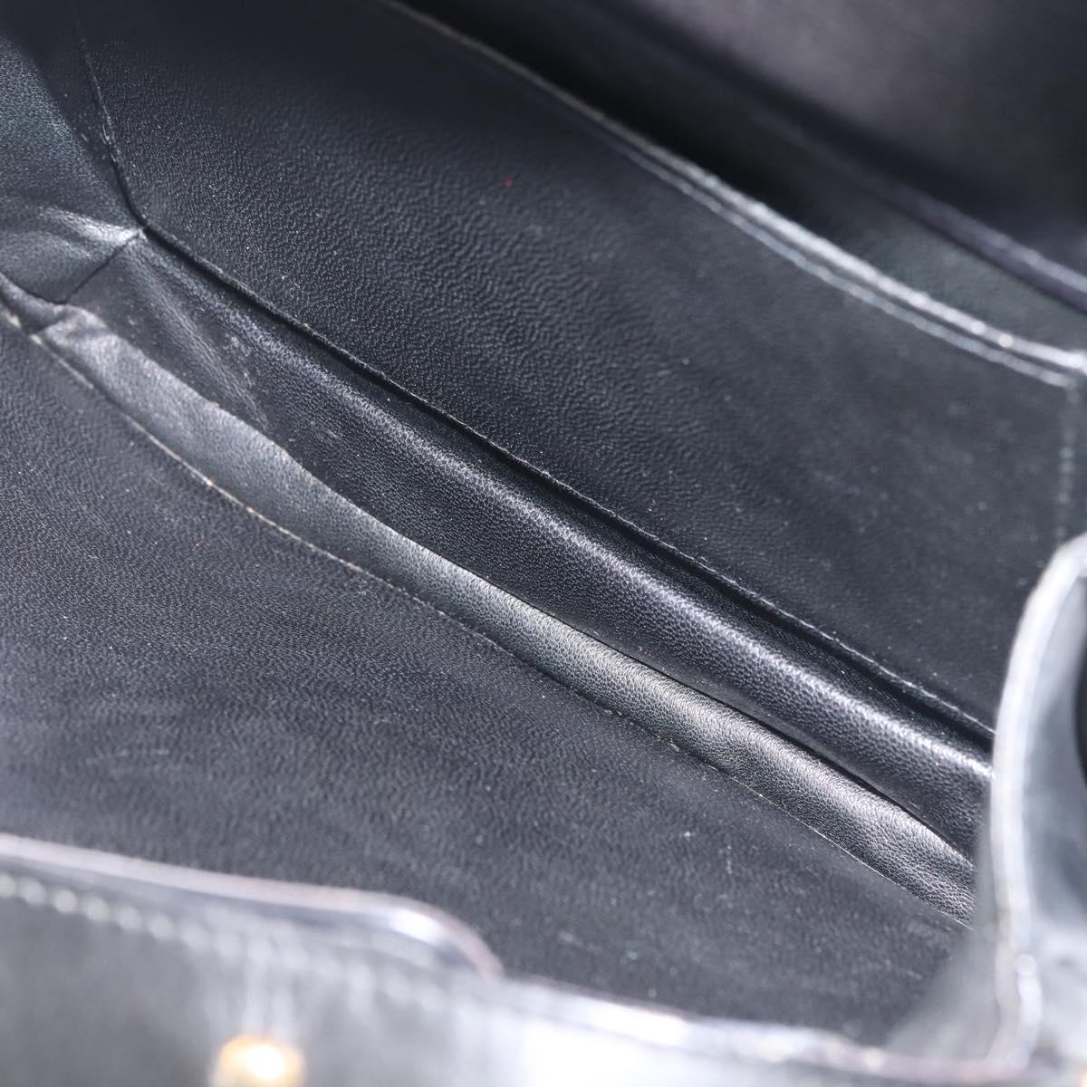 GUCCI Shoulder Bag Leather Black Gold Auth BA5763