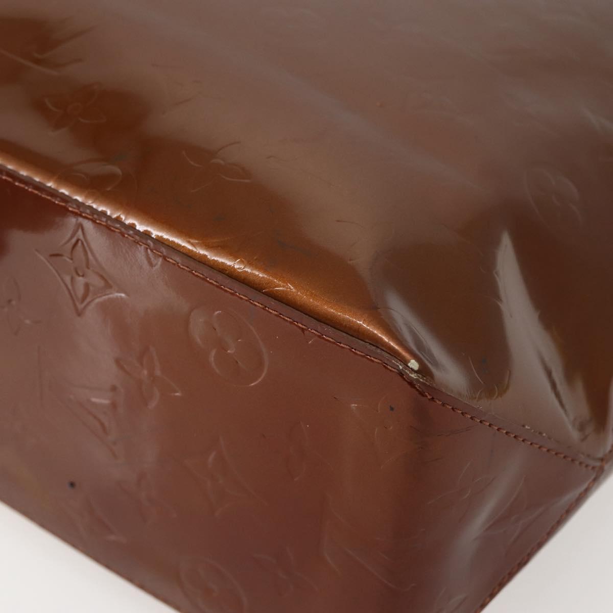 LOUIS VUITTON Monogram Vernis Reade MM Hand Bag Bronze M91143 LV Auth BA5767