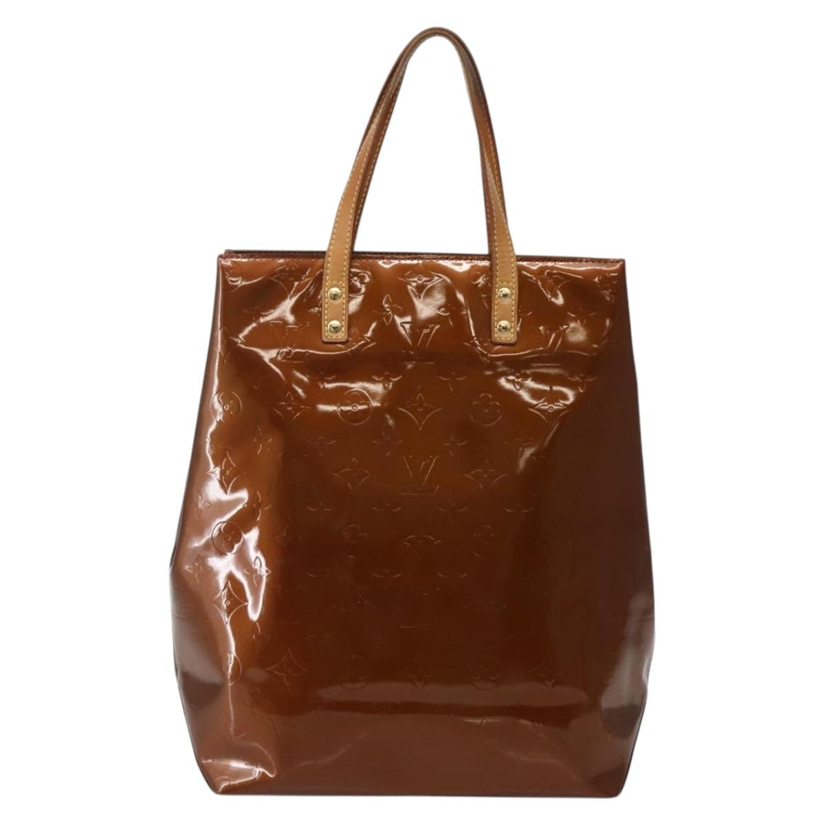 LOUIS VUITTON Monogram Vernis Reade MM Hand Bag Bronze M91143 LV Auth BA5767