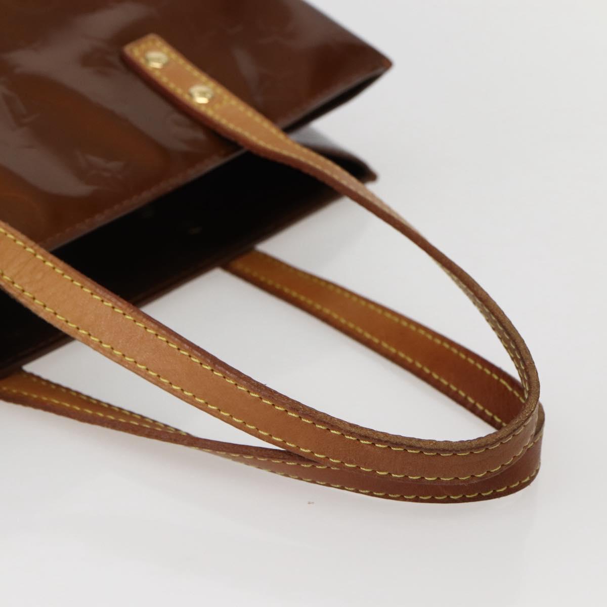 LOUIS VUITTON Monogram Vernis Reade MM Hand Bag Bronze M91143 LV Auth BA5767