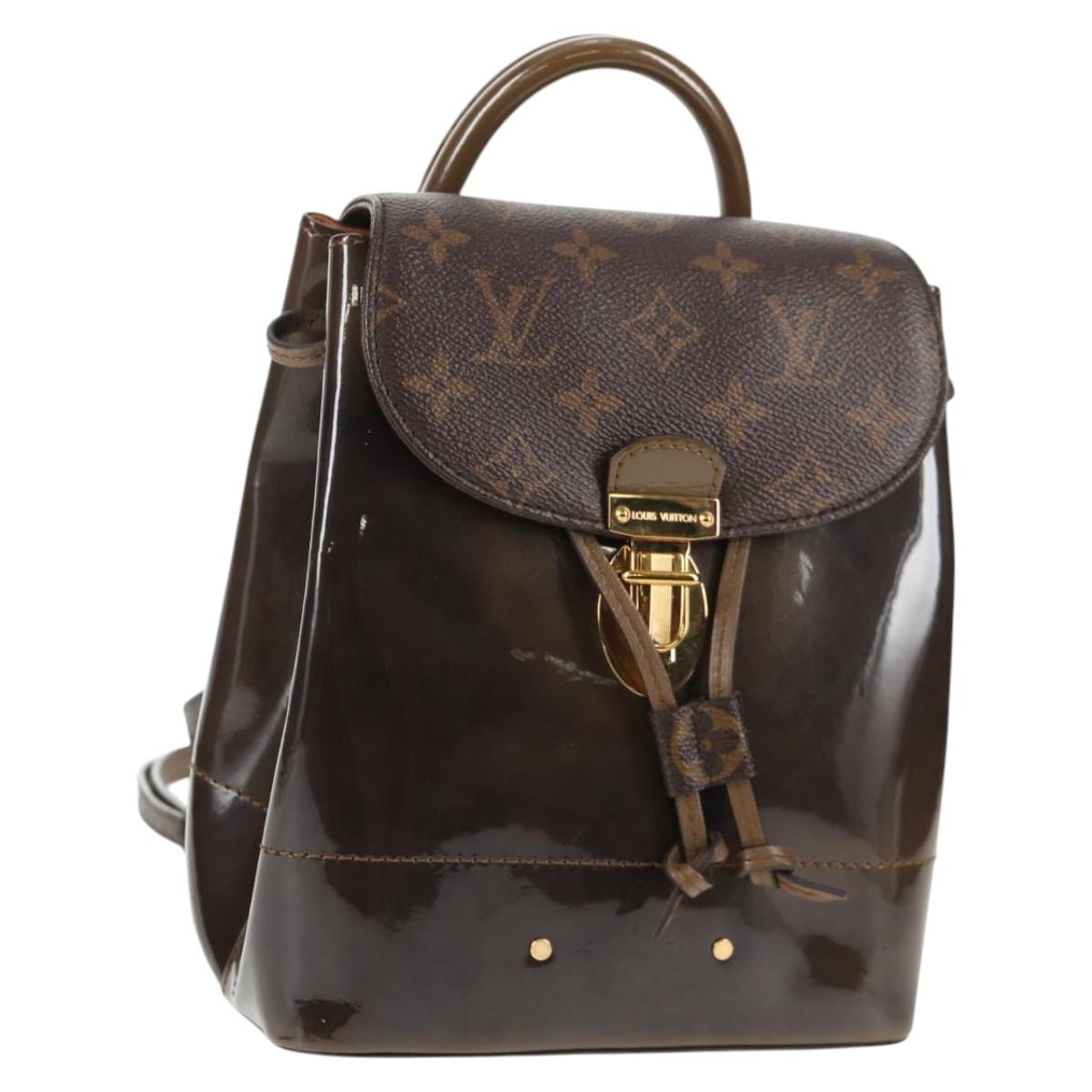 LOUIS VUITTON Monogram Vernis Hot Springs Backpack Khaki M54389 LV Auth BA5768A