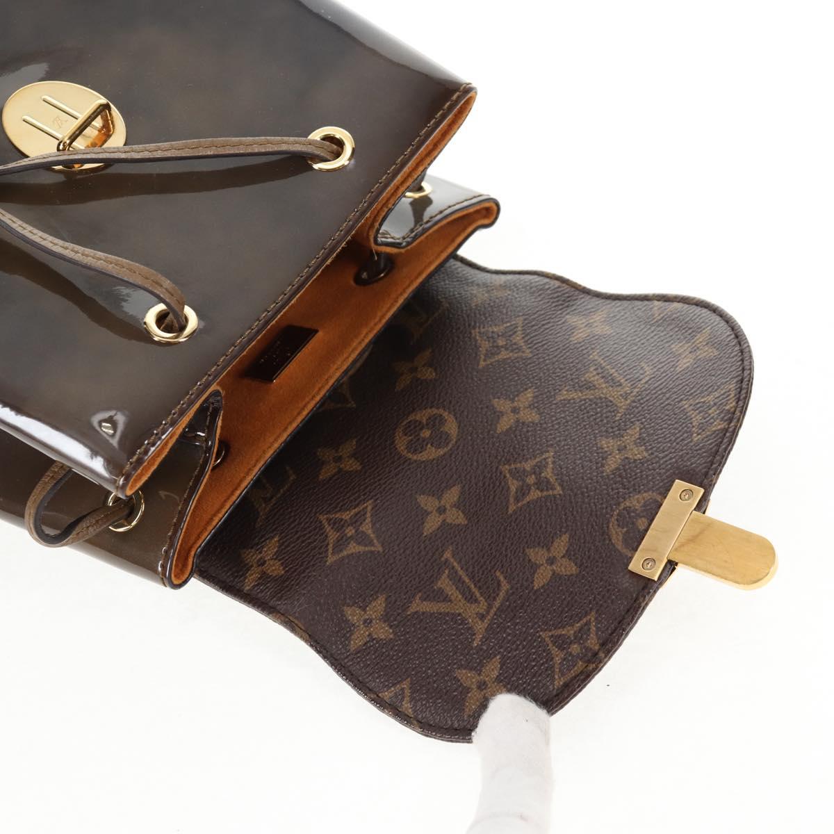 LOUIS VUITTON Monogram Vernis Hot Springs Backpack Khaki M54389 LV Auth BA5768V
