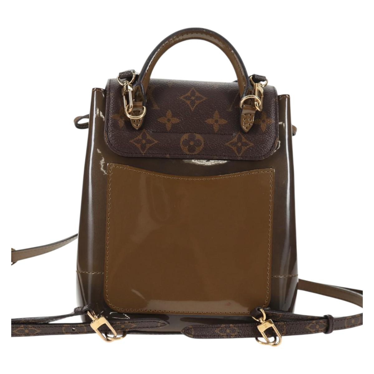 LOUIS VUITTON Monogram Vernis Hot Springs Backpack Khaki M54389 LV Auth BA5768V