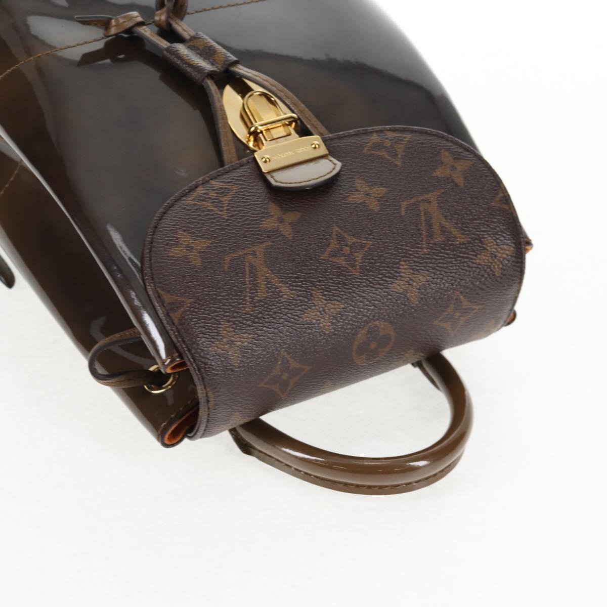 LOUIS VUITTON Monogram Vernis Hot Springs Backpack Khaki M54389 LV Auth BA5768V
