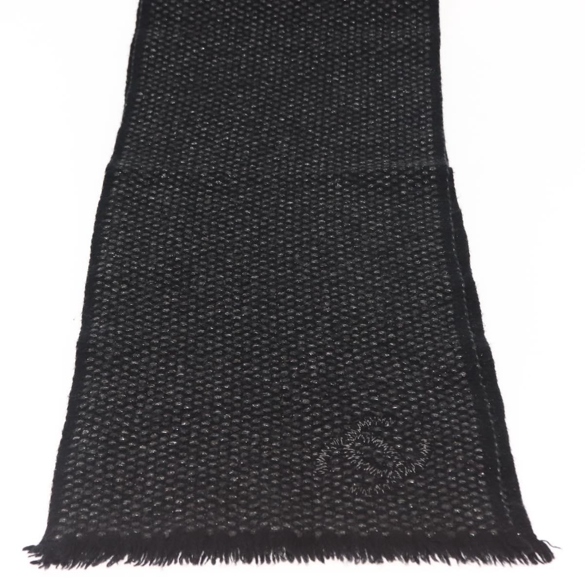 CHANEL Scarf Cashmere Black CC Auth BA5781