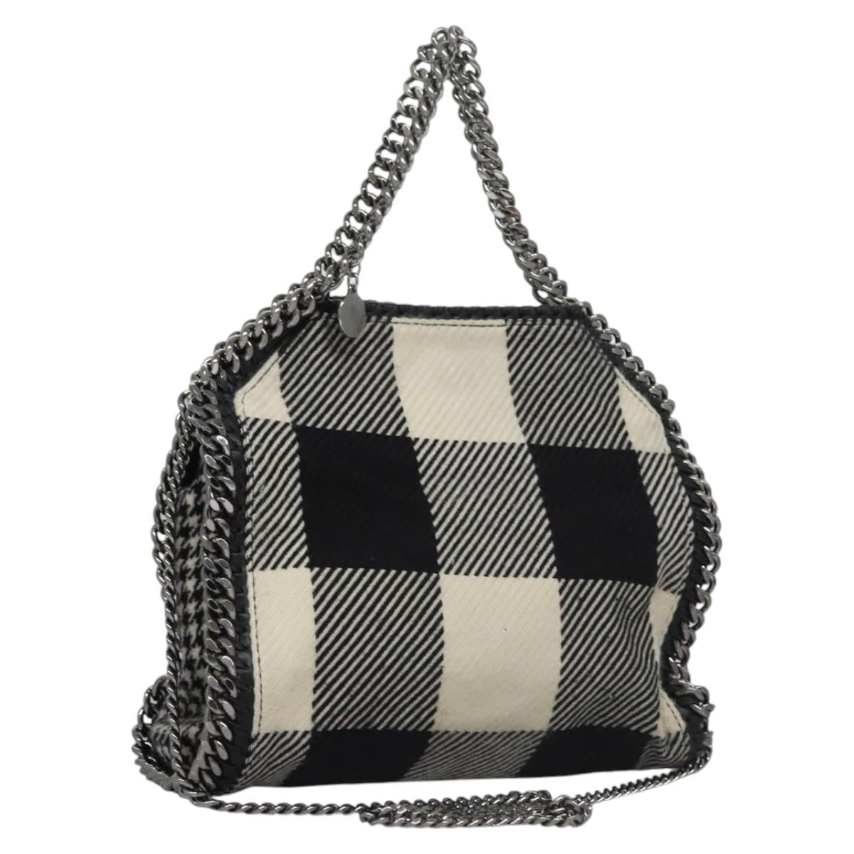 Stella MacCartney Chain Hand Bag Cotton 2way Black Auth BA579