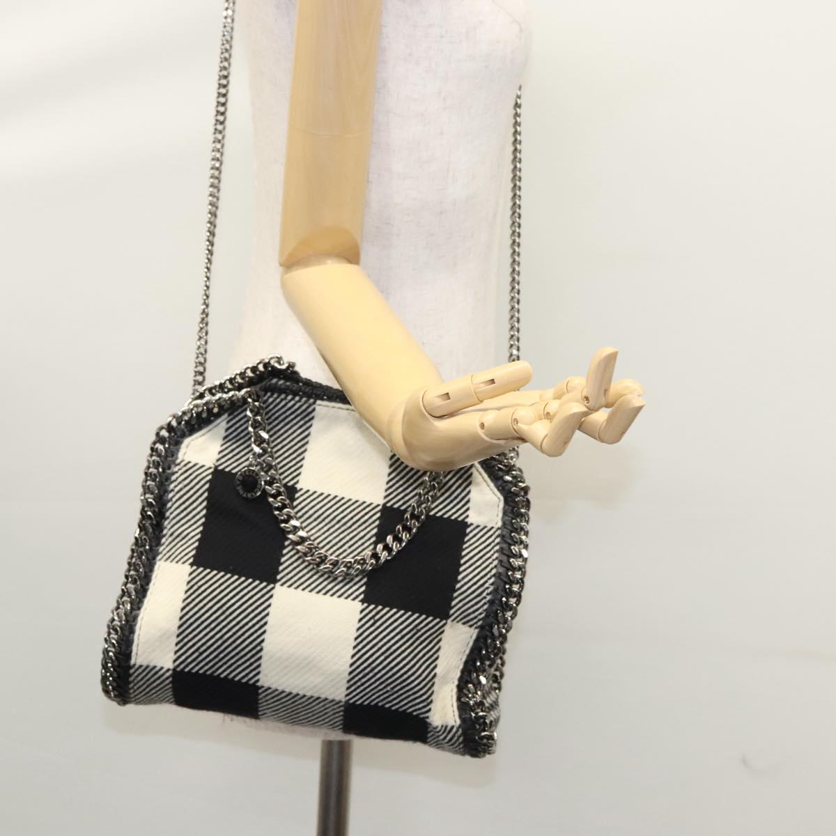 Stella MacCartney Chain Hand Bag Cotton 2way Black Auth BA579