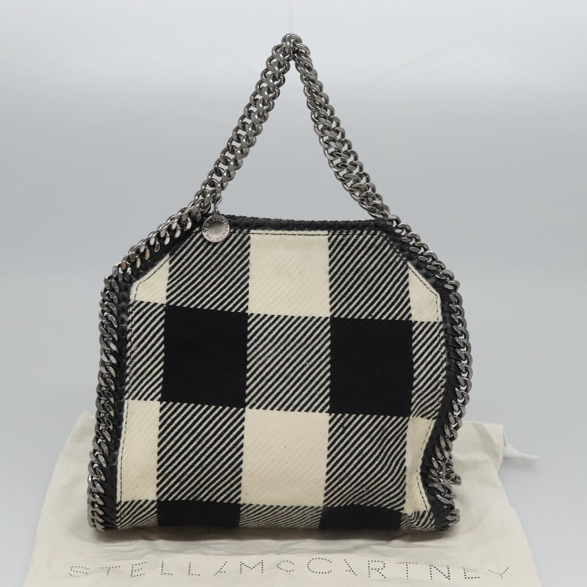 Stella MacCartney Chain Hand Bag Cotton 2way Black Auth BA579