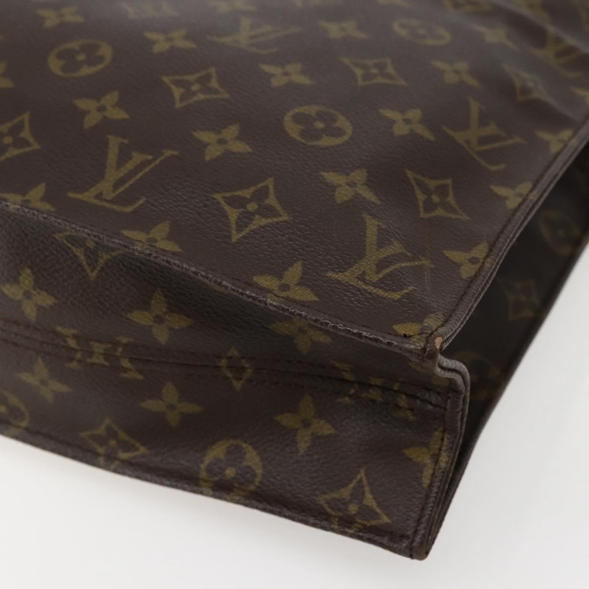 LOUIS VUITTON Monogram Sac Plat Hand Bag M51140 LV Auth BA5799