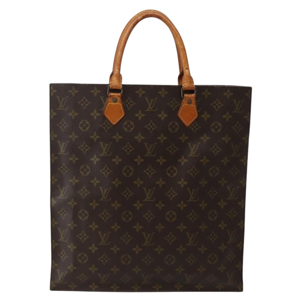 LOUIS VUITTON Monogram Sac Plat Hand Bag M51140 LV Auth BA5799