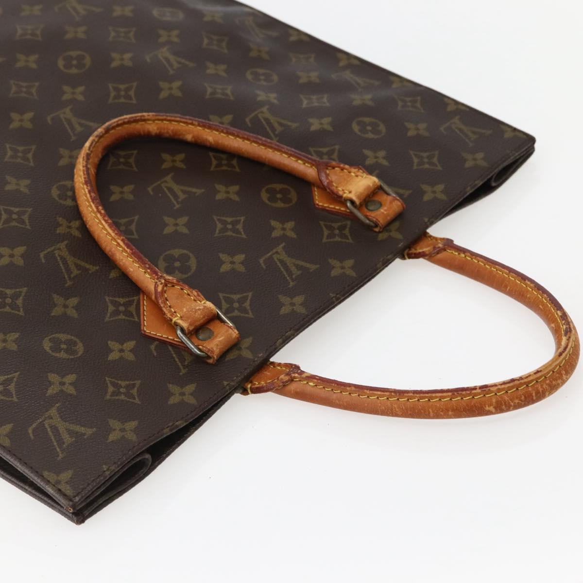LOUIS VUITTON Monogram Sac Plat Hand Bag M51140 LV Auth BA5799