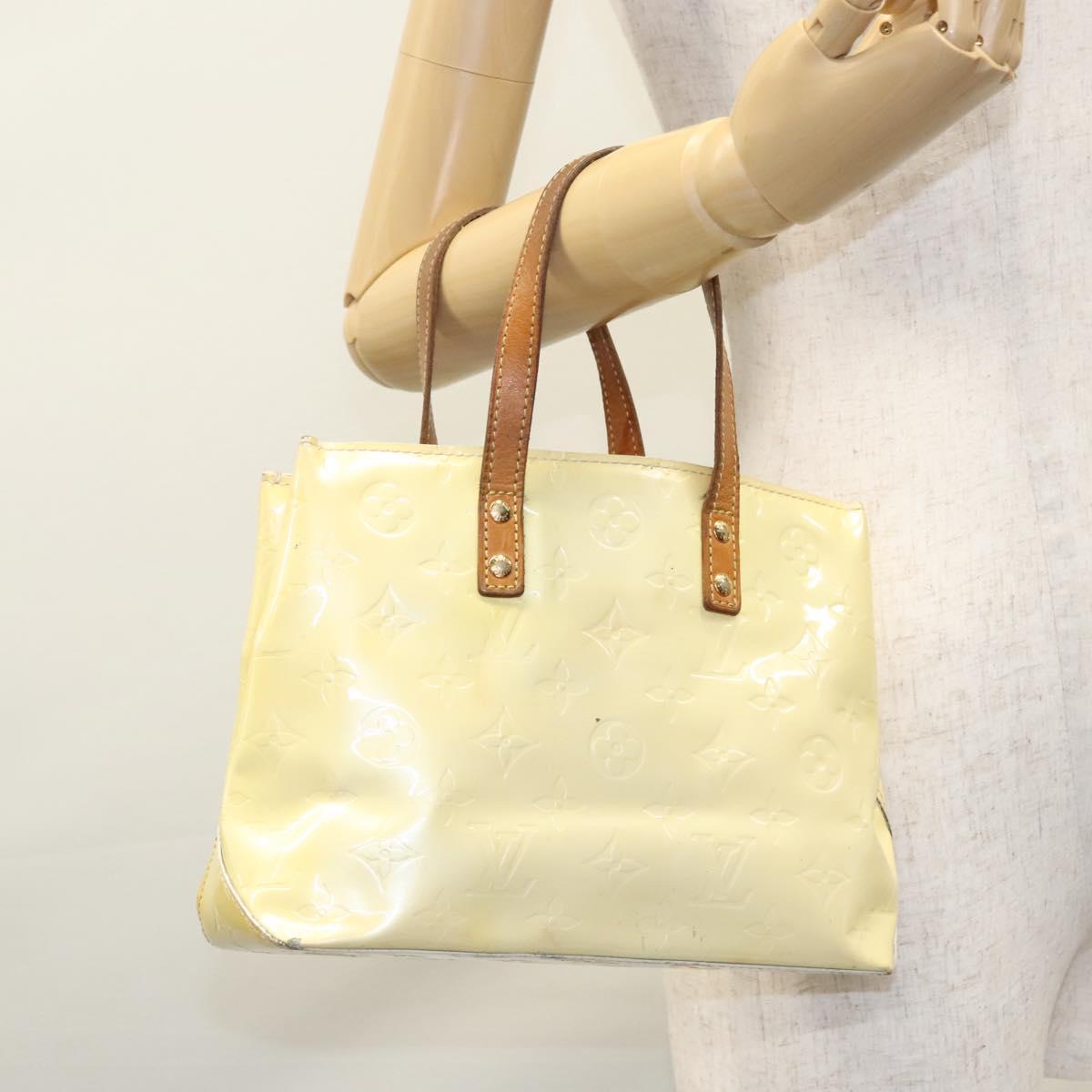 LOUIS VUITTON Monogram Vernis Reade PM Hand Bag Perle M91336 LV Auth BA580