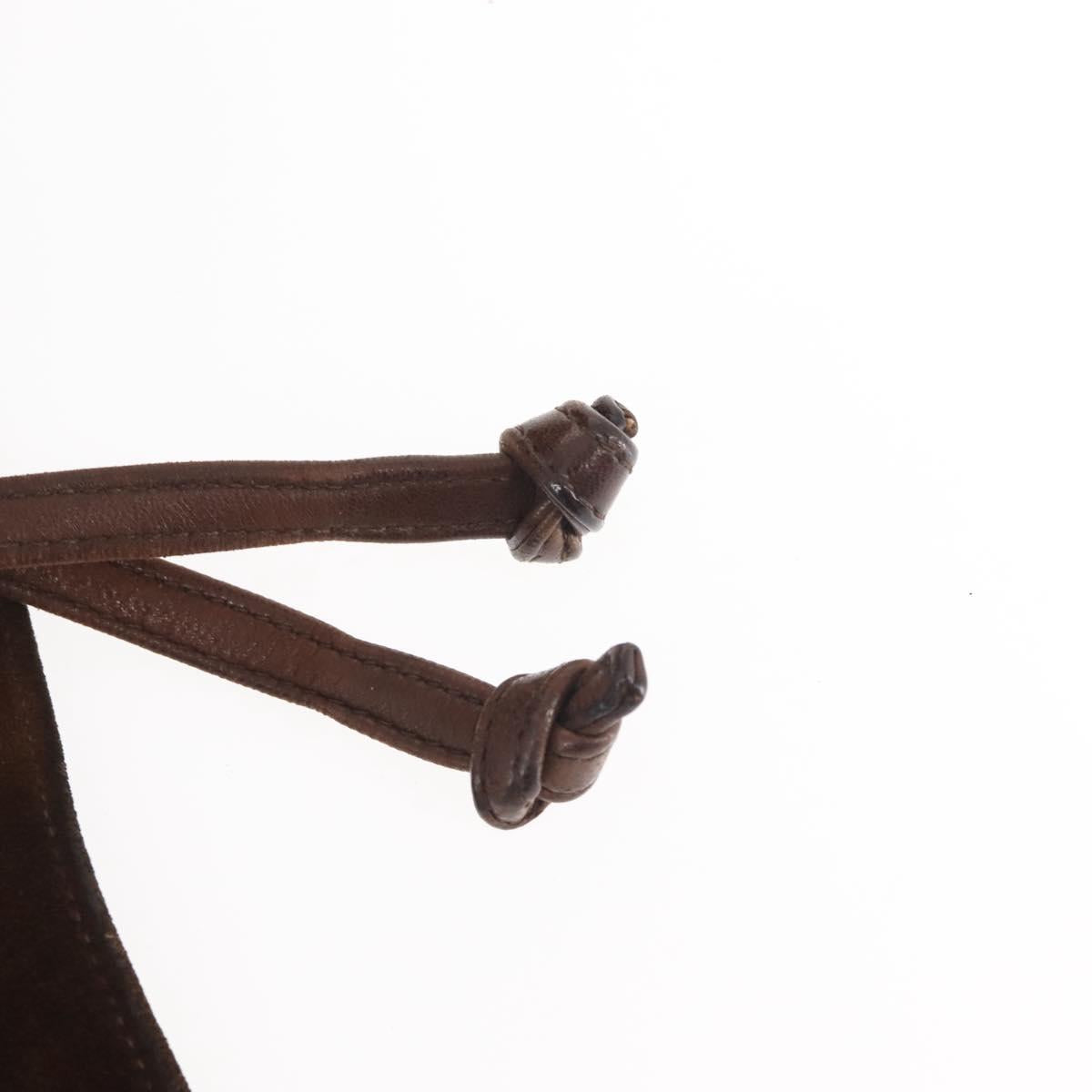 CHANEL Backpack Suede Brown Gold CC Auth BA5805