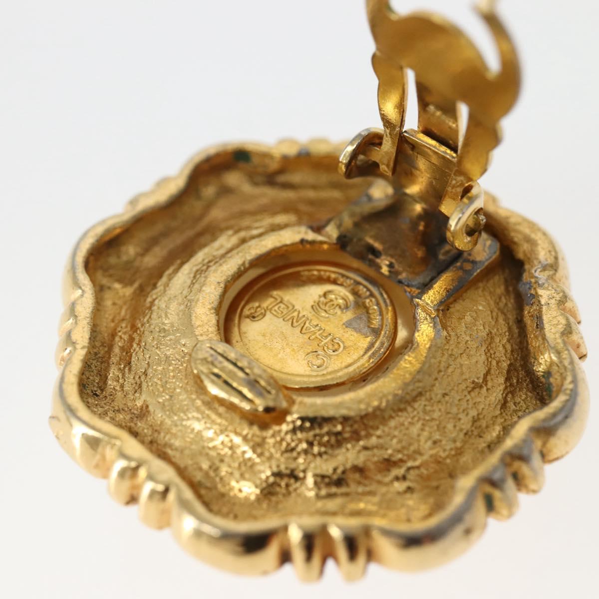 CHANEL Earring Metal Gold CC Auth BA5806