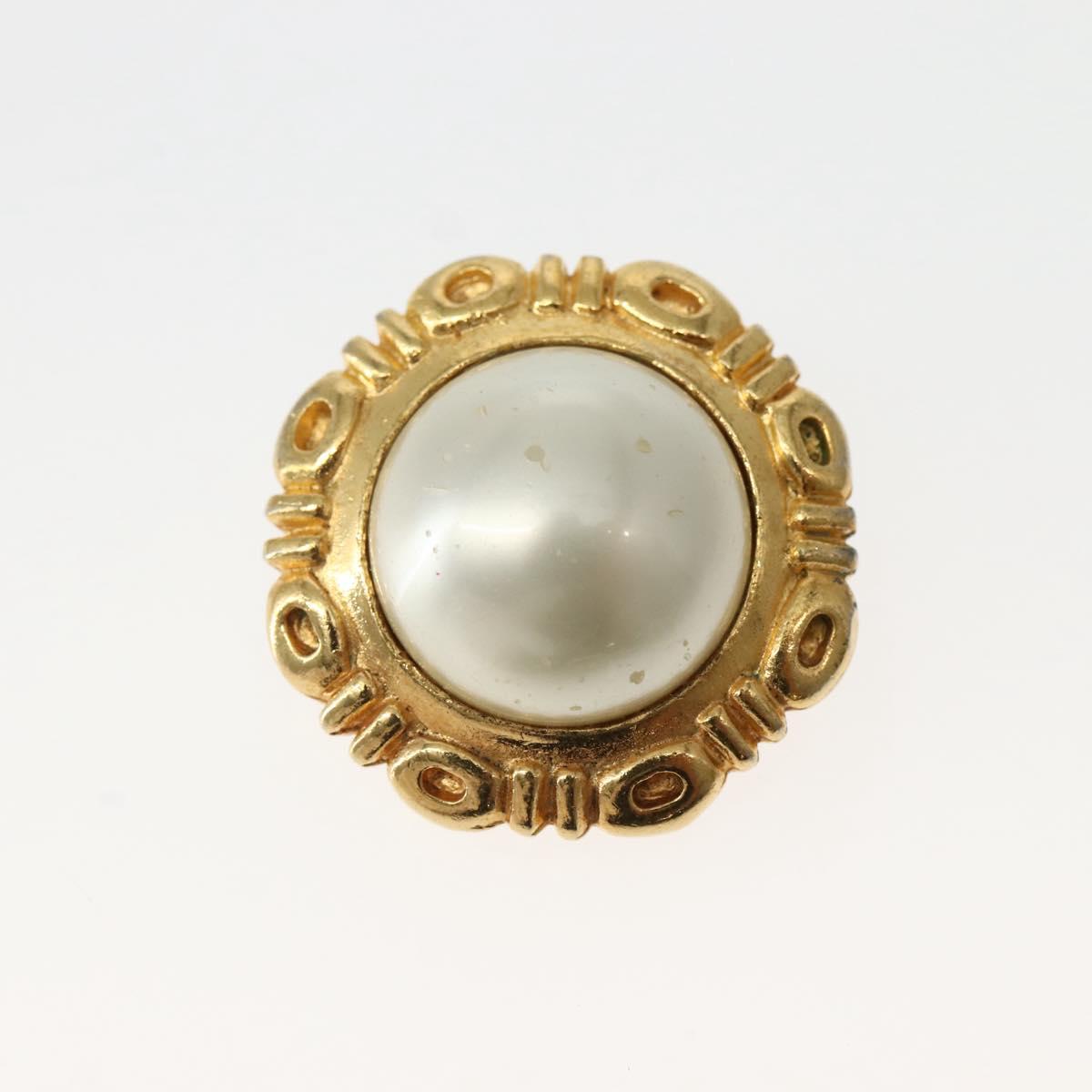 CHANEL Earring Metal Gold CC Auth BA5806