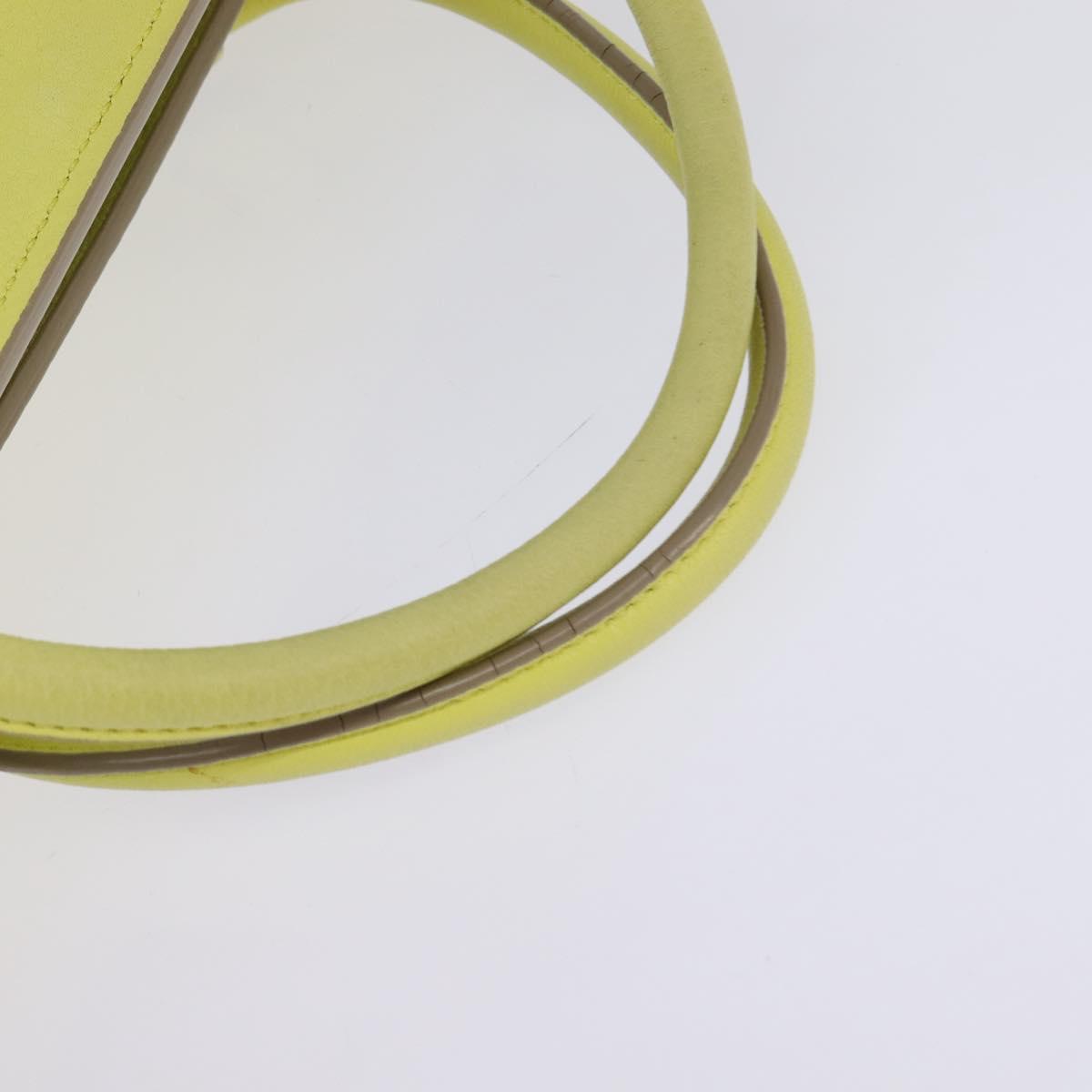 CELINE Thai Mini Hand Bag Leather Yellow Gold Auth BA5808