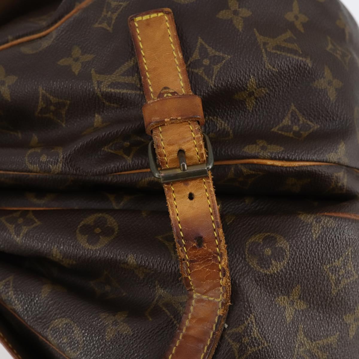 LOUIS VUITTON Monogram Saumur 35 Shoulder Bag M42254 LV Auth BA5810